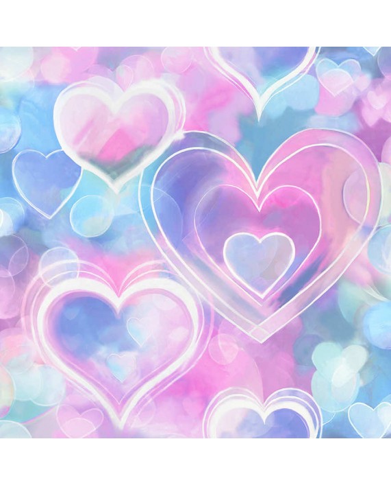 Tapetai "Neon Hearts Pink/Blue" 13785