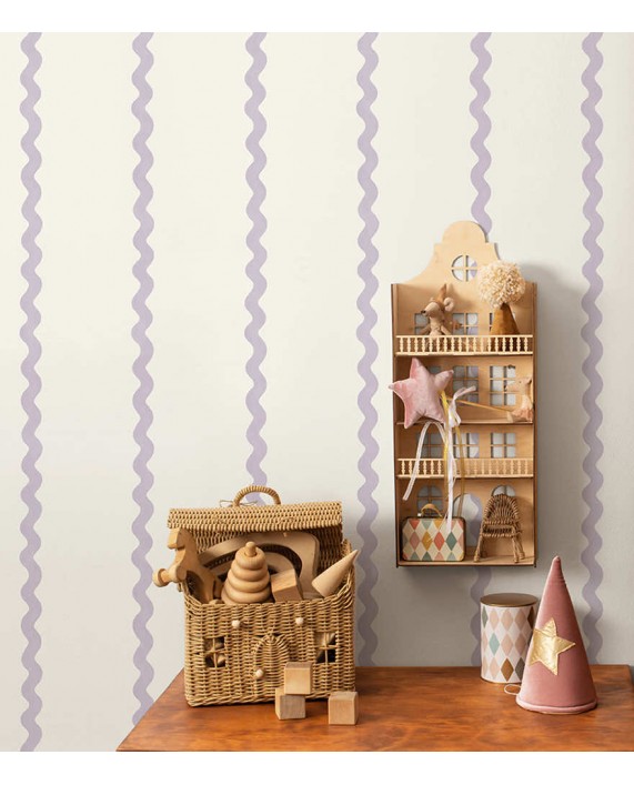Tapetai "Do The Wiggle Stripe Lilac" 13981 Tapetai "Do The Wiggle Stripe Lilac" 13981