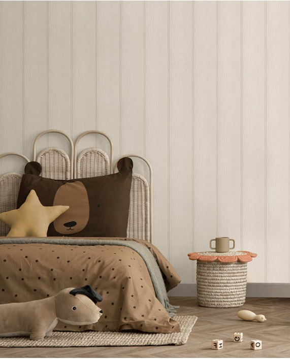 Tapetai "Tongue & Groove Beige" 13991 
