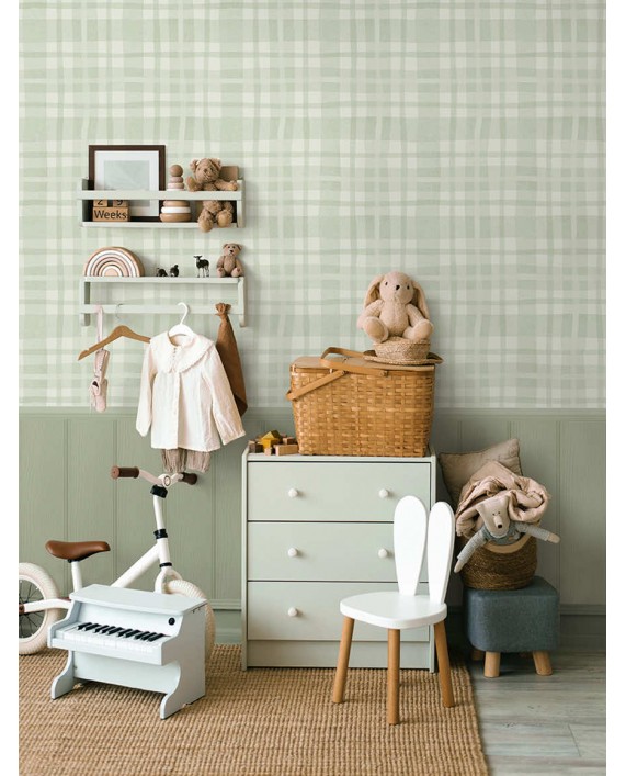 Tapetai "Ivy Plaid Sage" 14000