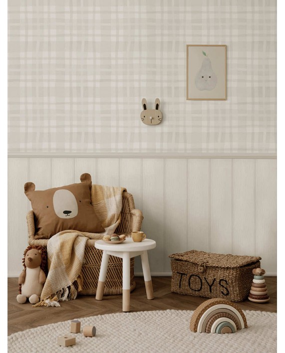 Tapetai "Ivy Plaid Warm Grey" 14002