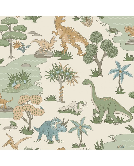 Tapetai "Dino Zoo Cream, Multi" 14012