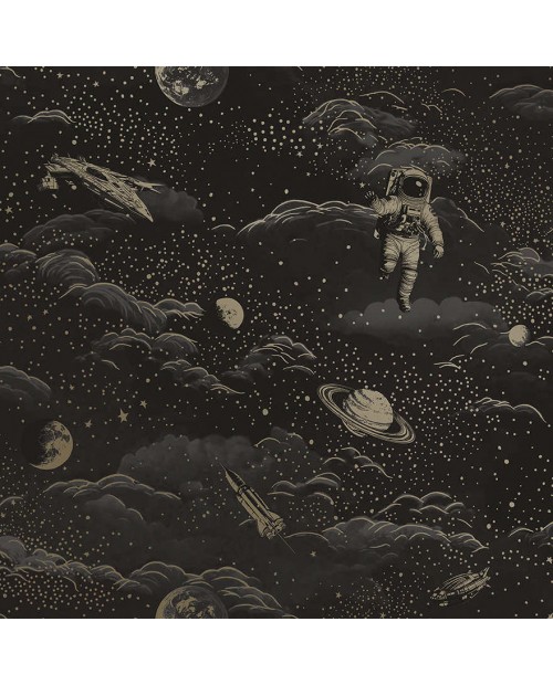 Tapetai "Lost In Space Black, Gold 14050