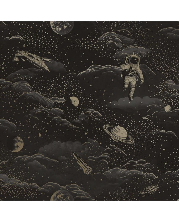Tapetai "Lost In Space Black, Gold 14050