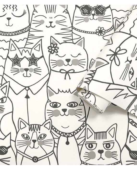 Tapetai "Colour-Me Cats Black & White" 14070