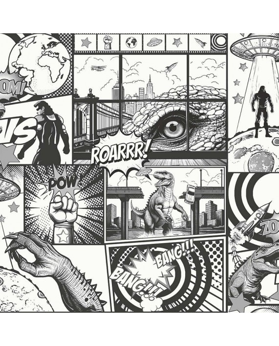 Tapetai "City Hero Black & White" 14075 Tapetai "City Hero Black & White" 14075