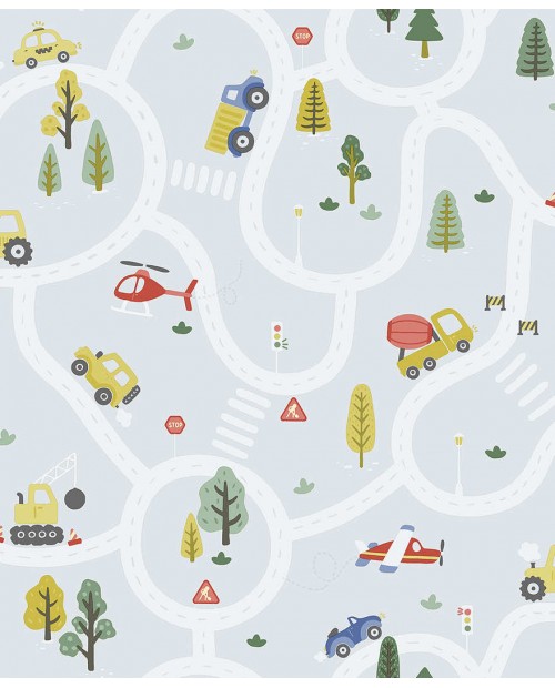 Tapetai "Roundabout Road Light Blue" 14082 
