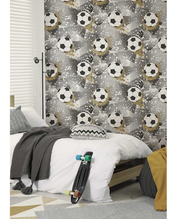 Tapetai "Football Frenzy Black, Gold" 14090