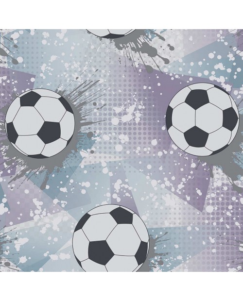 Tapetai "Football Frenzy Lilac, Silver" 14091