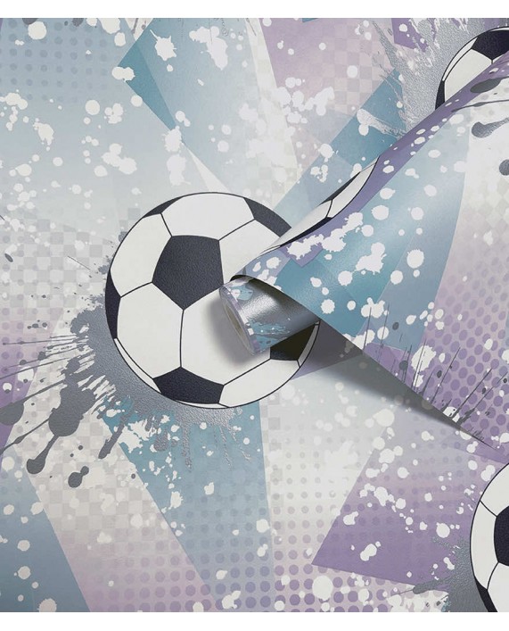 Tapetai "Football Frenzy Lilac, Silver" 14091 Tapetai "Football Frenzy Lilac, Silver" 14091