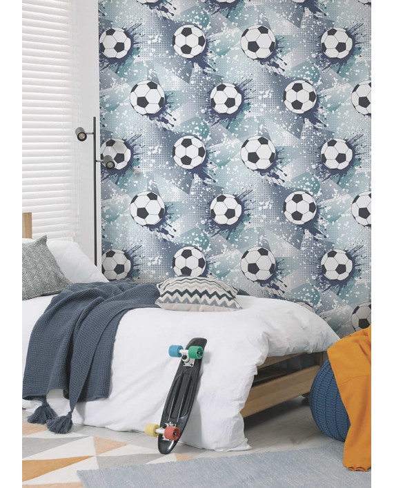 Tapetai "Football Frenzy Navy, Teal " 14093
