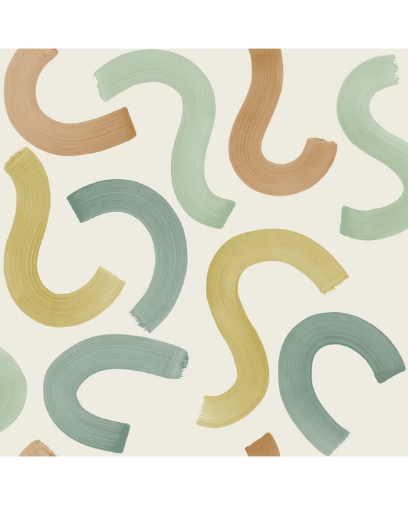 Tapetai "Curly Confetti Teal, Ochre, Orang" 14111