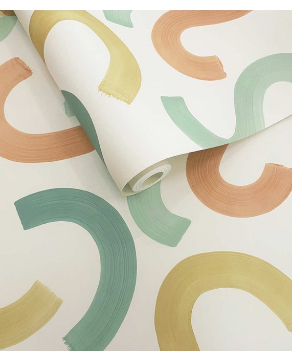 Tapetai "Curly Confetti Teal, Ochre, Orang" 14111