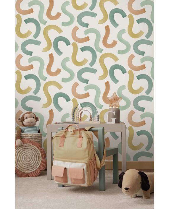 Tapetai "Curly Confetti Teal, Ochre, Orang" 14111