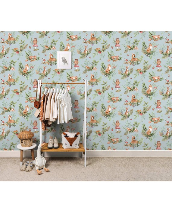 Tapetai "Forest Friends Duck egg Blue" 14123