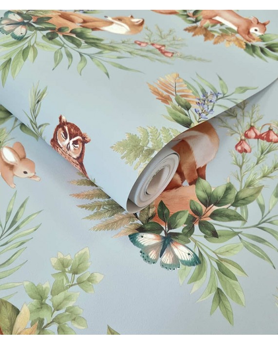 Tapetai "Forest Friends Duck egg Blue" 14123