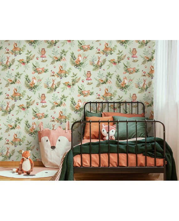 Tapetai "Forest Friends Sage" 14121 
