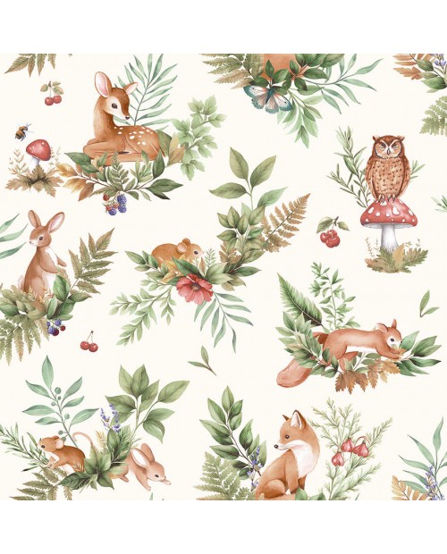 Tapetai "Forest Friends Cream, Multi" 14123