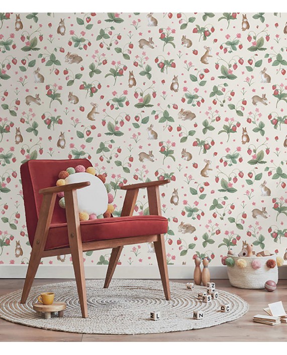 Tapetai "Bunnies & Berries Cream, Multi" 14140