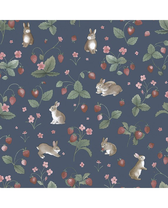 Tapetai "Bunnies & Berries Navy" 14142