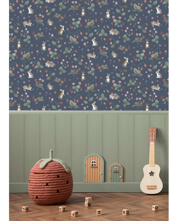 Tapetai "Bunnies & Berries Navy" 14142