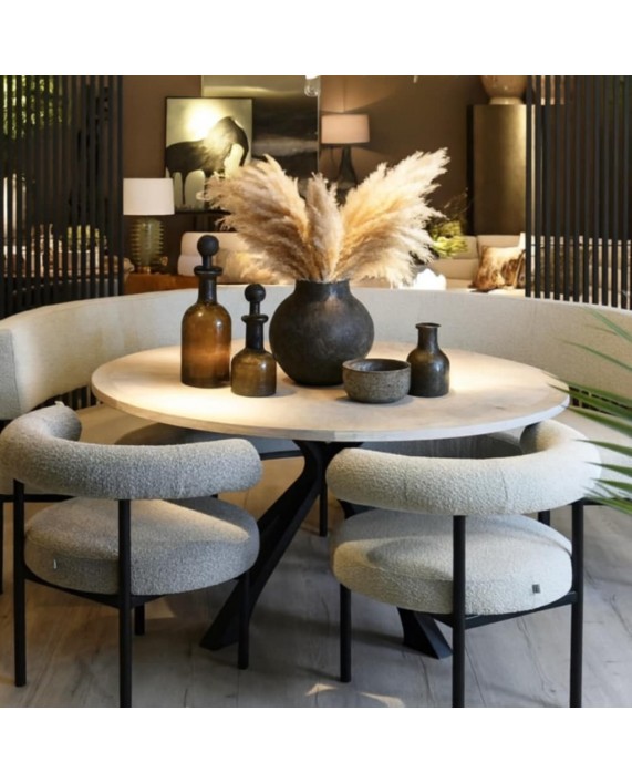 Apvalus ąžuolinis valgomojo stalas „Brushed Oak“ Apvalus ąžuolinis valgomojo stalas „Brushed Oak“