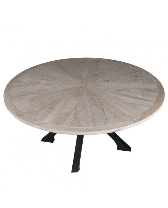 Apvalus ąžuolinis valgomojo stalas „Brushed Oak“ Apvalus ąžuolinis valgomojo stalas „Brushed Oak“