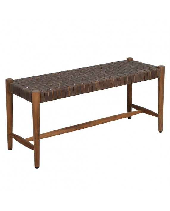 Medinis suolelis su pinta odine sėdyne "Wood and leather"