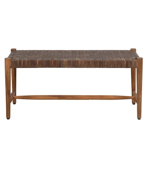 Medinis suolelis su pinta odine sėdyne "Wood and leather"