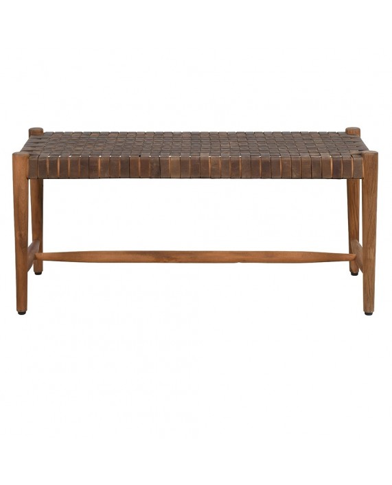 Medinis suolelis su pinta odine sėdyne "Wood and leather"