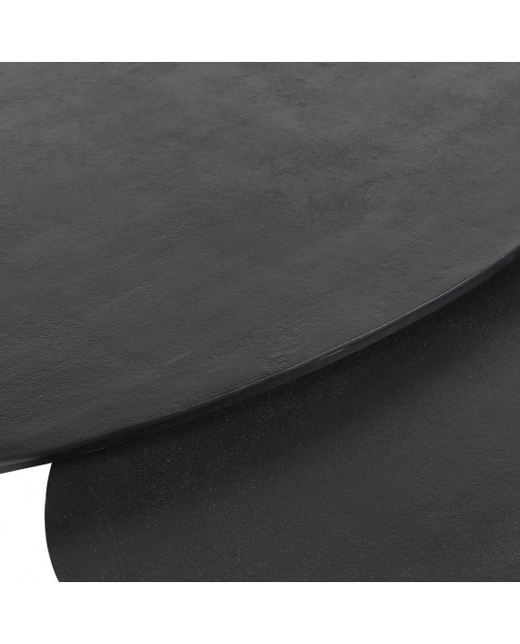 Ovalios formos kavos staliukų komplektas "Black oval" (2vnt)