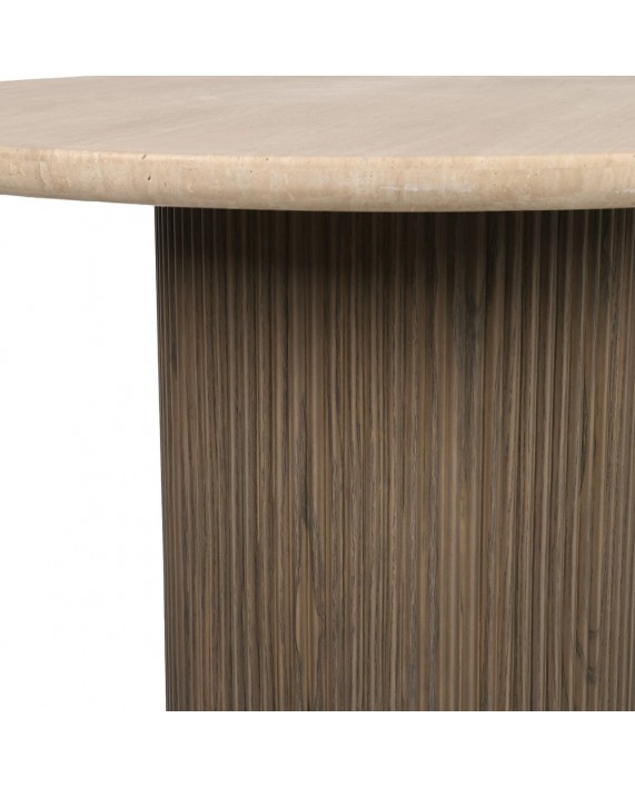 Nedidelis apvalus valgomojo stalas "Travertine top"