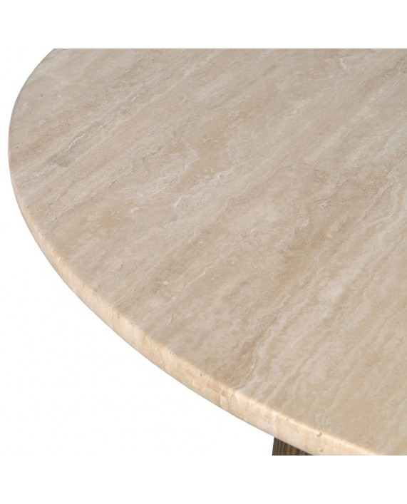 Nedidelis apvalus valgomojo stalas "Travertine top"