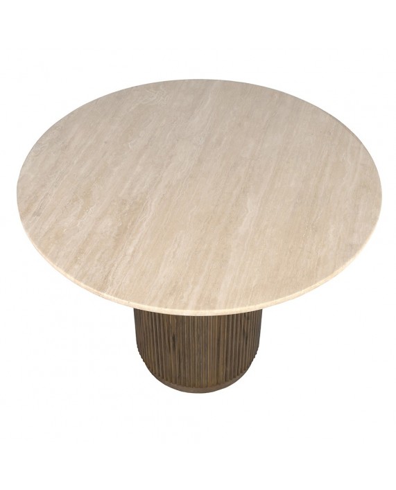 Nedidelis apvalus valgomojo stalas "Travertine top"