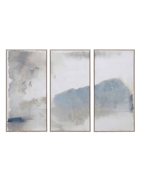 Trijų dalių paveikslas pastelinių spalvų "Clouds"