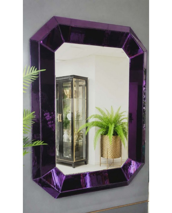 Violetinio veidrodinio rėmo veidrodis "Amethyst Glass"