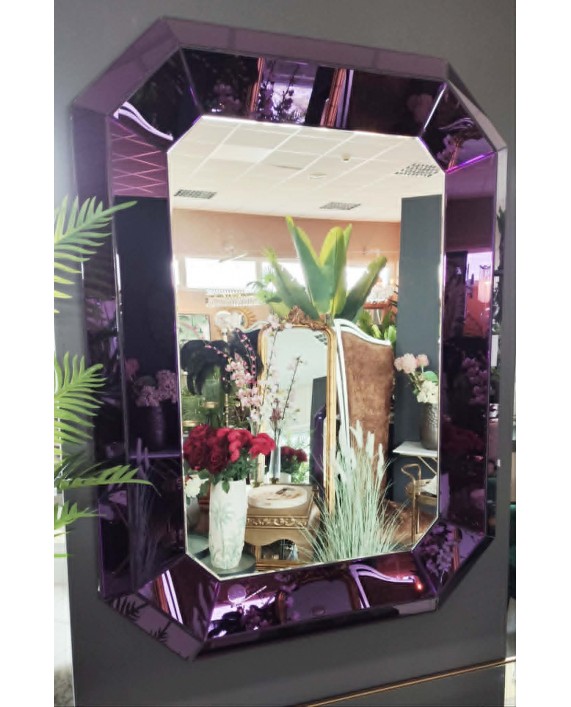 Violetinio veidrodinio rėmo veidrodis "Amethyst Glass"