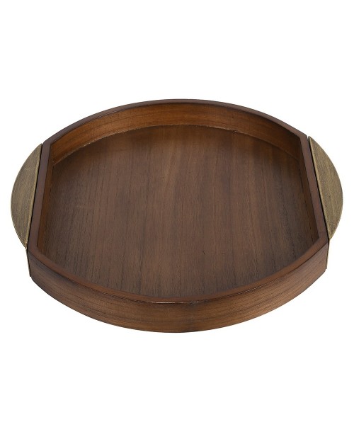 Padėklas su metalinėmis rankenėlėmis "Wood Grain" (šviesus)