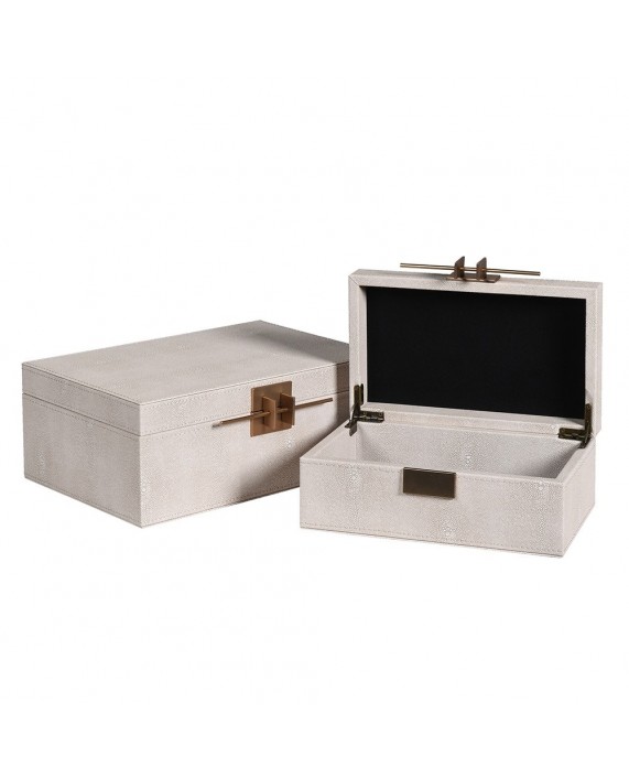 Dėžučių komplektas "Shagreen & Clasp Ivory"
