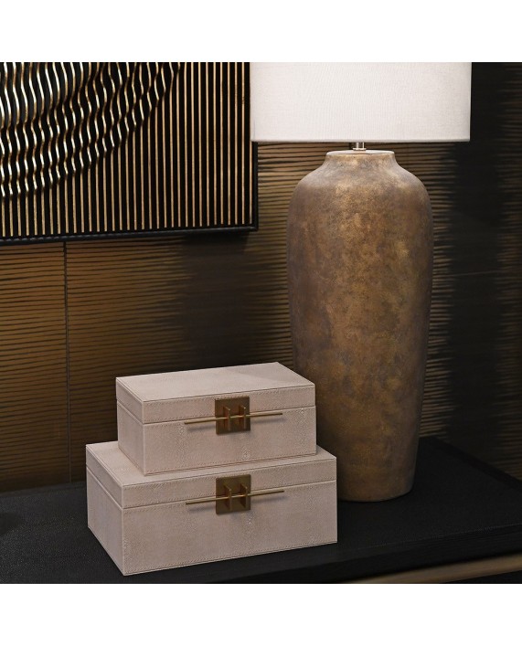 Dėžučių komplektas "Shagreen & Clasp Ivory"