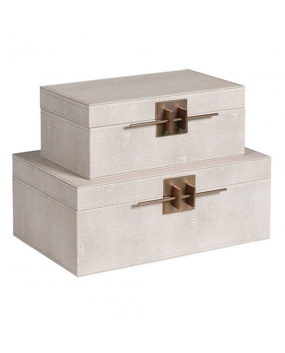 Dėžučių komplektas "Shagreen & Clasp Ivory"