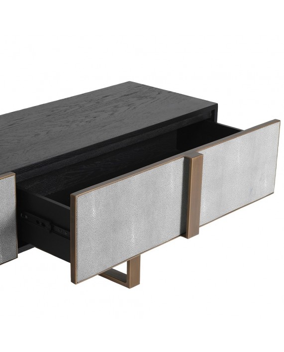 TV zonos komoda "Luxe oak & shagreen" su odiniu fasadu
