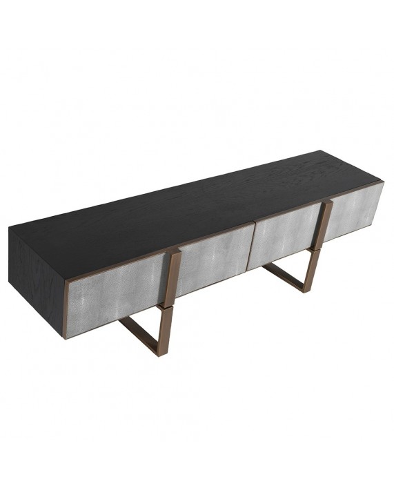 TV zonos komoda "Luxe oak & shagreen" su odiniu fasadu
