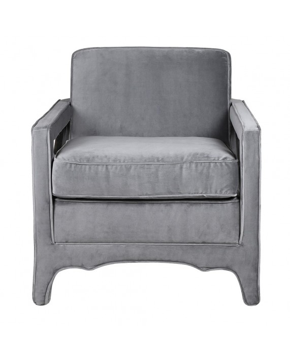Pilkos spalvos fotelis "Pluch Grey"