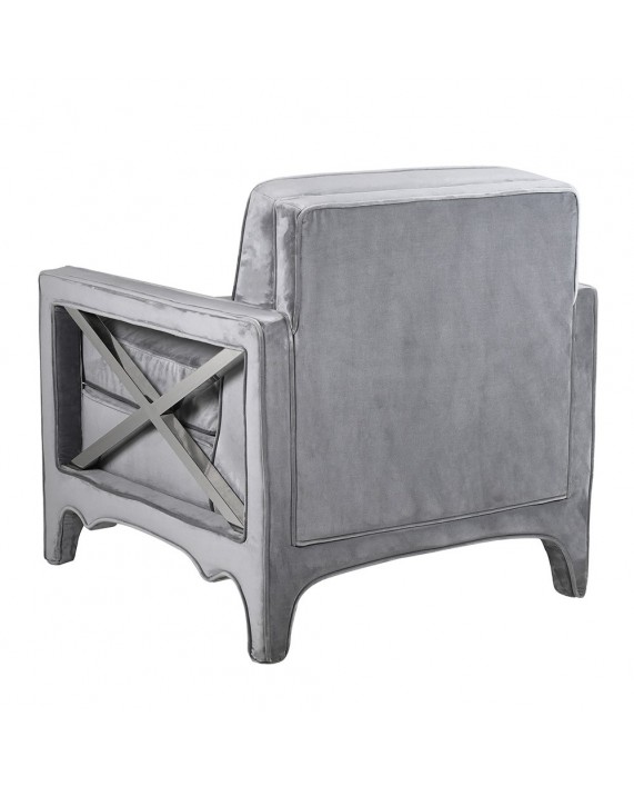Pilkos spalvos fotelis "Pluch Grey"