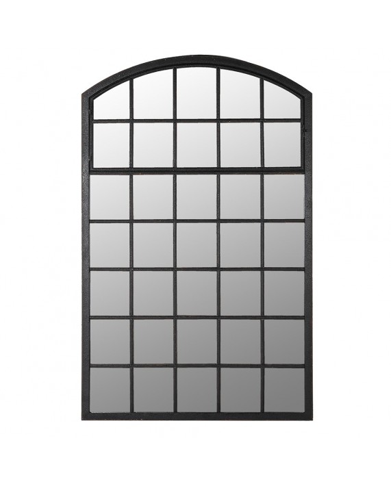 Arkos formos veidrodis juodu metaliniu rėmu "Checkered Arch"