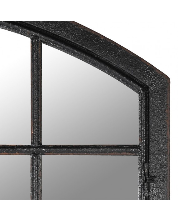 Arkos formos veidrodis juodu metaliniu rėmu "Checkered Arch"