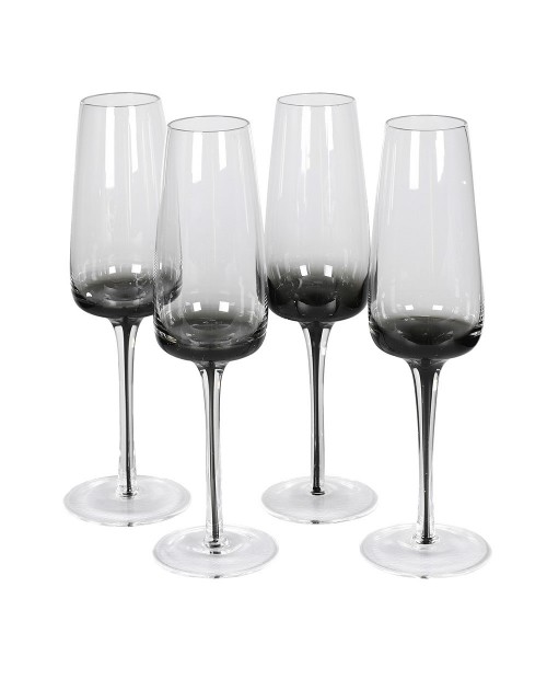 Taurės "Smokey glass" šampanui (4vnt.)  
