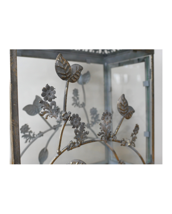 Sendinto metalo žibintas "Grey flower" 