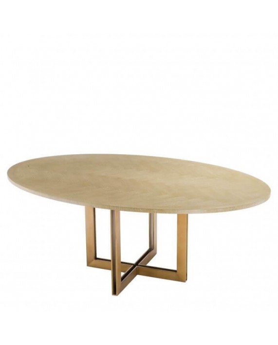 Ovalus valgomojo stalas „Melchior Washed Oak“